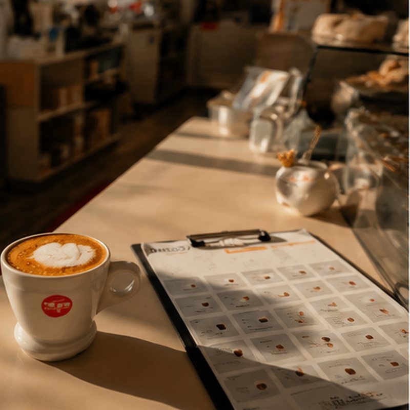 cappuccino auf dem tresen in der waldstraße